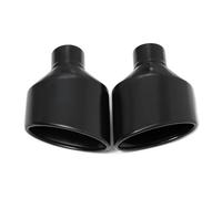 Voiture Queue Gorge Embouts Échappement Mats Pour RS5 RS6 A6 2 Pièces Entrée 2,5 Pouces Silencieux Voiture Tuyau Échappement Sortie Ovale Inclinée Noire(Black B)