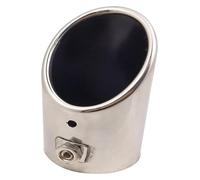 Voiture Queue Gorge Silencieux D'échappement Chromé Avec Entrée 2,5 Pouces Embout Ovale En Acier Inoxydable Pot Universel