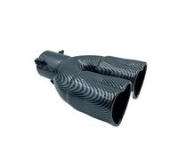 Voiture Queue Gorge Silencieux D'échappement Universel En Forme Cœur Double Sortie Tube D'échappement En Fibre Carbone Embouts D'échappement Doubles En Acier Inoxydable Embout Echappement(H)