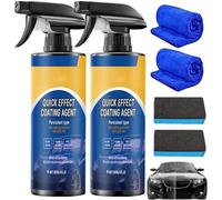 Voiture Quick Effect Coating Agent,Quick Coating Spray,Spray Plastiques IntéRieurs Finition,Pour La Protection Du RevêTement De Peinture Automobile,Pour Voitures (2 pièces, Style)