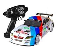 Voiture radio commandée 1:10 70 km/h 4WD double batterie phare LED camion course - blanc Blanc G
