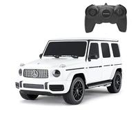 Voiture RC Mercedes-Benz G63 AMG sous Licence Officielle, échelle 1:24, Blanche - Voiture télécommandée avec amortisseurs sur Les Roues Avant, adaptée pour l'intérieur et l'extérieur