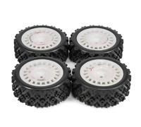 Voiture RC Pneus pour Tamiya pour TT02 pour TT-01 XV01 pour PTG-2 DF-03 RC pour Pneus Rallye Collés sur des Roues De Route avec Hexagone 12 Mm pour Voiture Course(White,B)