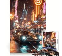 Voiture rétro dans Une Ville néon, Puzzle de 1000 pièces pour Adolescents, améliore la mémoire, détente et Finitions impeccables, Cadeau élégant (50x75cm)