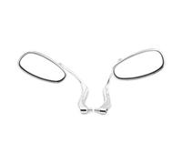 voiture Rétroviseur Latéral Ovale Chromé Pour Guidon Moto Pour Mondial HPS 125 300 Accessoires(Chrome)