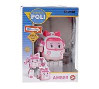 ROBOCAR POLI 54210 Robocar Transformable Ambre l'ambulancière-Réplique Officielle-Se transforme Robot ou en Voiture Super rapidement-10 cm-Jouet Maternelle, Plastique, Multicolore, 10 cm