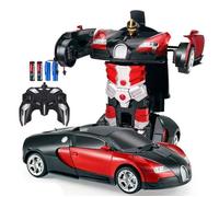 Voiture Robot Transformée Télécommandée - OUTUOTWQ - Transformers - Rouge - 2 en 1 - Rotation à 360°