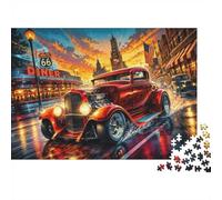 Voiture Rue Diner 1000 Pièces Mini Puzzle pour Adultes Difficile | 38x26cm Carton Décor Maison Coupe Précise Cadeau Anniversaire Détente