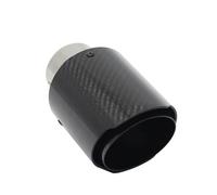 Voiture Silencieux Queue Unique Sortie Droit Noir Embout De Pot D'échappement En Fibre Carbone Pour Voiture Silencieux Universel Droit Acier Inoxydable Noir(63mm-101mm)