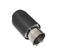 Voiture Silencieux Queue Unique Sortie Droit Noir Embout De Silencieux D'échappement Universel Droit En Fibre Carbone Mate Bleue Pour Voiture Acier Inoxydable Bleu(67mm-89mm)