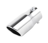 Voiture Silencieux Queue Unique Sortie Droit Noir Embout D'échappement Universel De 6.3 Cm Pour Voiture Rond Coudé Droit En Acier Inoxydable Avec Sortie Unique 1 Pièce(Silver)