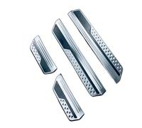 voiture support pied Autocollant 3D pour Honda Fit For Vezel HR-V E:hev 2021 2022, garniture de seuil de porte extérieure escalier véhicule pédale pied(SS black)