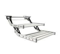 voiture support pied voiture support pied Marchepied pliable en alliage d'aluminium, double couche/simple couche, pour caravane, camping-car, accessoires(Double layer rv step)