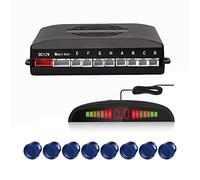 Voiture Système Radar de Recul, Cocar Buzzer Radar Parking Kit LED Écran avec Distance Affichage + 8 Capteurs + Avertissement sonore(Bleu)
