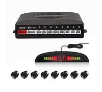 Voiture Système Radar de Recul, Cocar Buzzer Radar Parking Kit LED Écran avec Distance Affichage + 8 Capteurs + Avertissement sonore(Noir)