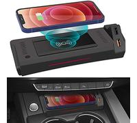 Voiture Tapis De Charge sans Fil pour Au-di A4 S4 A5 S5 2018-2021, Rapide Support Charger à Induction pour TéLéPhone USB Console Centrale IntéRieure Panneau De Chargeur Accessoires