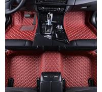 Voiture Tapis De Sol en Cuir pour Genesis G70 2021-2025 (LHD), Personnaliser Tapis De Tout Temps en Cuir Voiture Anti-DéRapants Tapis Accessoires,E/Wine Red