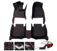 Voiture Tapis De Sol Tapis pour Tesla Model 3 Highland 2024 Cuir Couverture Complète Personnalisé Tapis Et Moquettes Accessoires,BlackRed