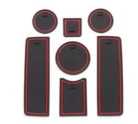 Voiture Tapis Sol pour R&enault pour D&acia pour Duster 2012-2018 Tapis Rainure Voiture Tapis Dessous Verre en Caoutchouc Antidérapant Tasse Fente Porte Antidérapante(Rouge)