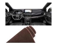 Voiture Tapis Tableau Bord Couverture Tableau Bord Voiture Tapis Antidérapant Instruments Compatible avec Nissan pour Qashqai 2021 2022 2023 2024(B Brown LHD)