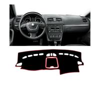 Voiture Tapis Tableau Bord Tapis Couverture Bureau Tableau Bord Voiture Évite La Lumière Compatible avec Skoda pour Yeti 2009 2010 2011 2012 2013 2014 2015 2016 2017(A LHD Red Side)