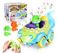 Voiture Telecommandé Dinosaure,Jouet Dinosaure Avec Musique Et Lumières,Voiture Rc Pour Garçons Filles,Cadeau Anniversaire Noël Po