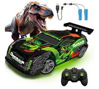 Voiture Telecommandé Enfant 3 Ans, 15KM/H Jouet Dinosaure avec Lumière et Musique, Voiture Télécommandée 1/16 avec 2 Batteries 1 Heure de Jeu, Télécommande 2.4GHz Drift Car pour Enfants