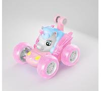 Voiture Telecommandé Enfant Fille Cadeau, Voiture Télécommandée 360°Rotation Camion Cascadeuse avec Lumière LED, Licorne Jouet 2,4 GHz Monster Truck, Licorne Cadeau pour Fille de 3-6 Ans