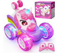 Voiture Telecommandé Enfant,RC Stunt Car 360°Rotation Jouet Fille 3 à 6 Ans Licorne Jouet Cadeau Anniversaire Noel Jeux Véhicule