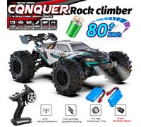 Voiture télécommandée 4WD tout-terrain 4x4 RC, Buggy camion à grande vitesse, Super sans balais 50 ou 80 KM/H, jouet de course à dérive rapide pour enfants et adultes 50KM Purple 1Battery