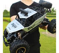 Voiture Télécommandée 4WD Tout-Terrain Double Moteurs Avec Phares et Pneus XXL Argent YONIS