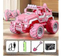Voiture télécommandée Barbie rose électrique tout-terrain exquise, jouet télécommandé, cadeau