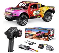 Voiture télécommandée brushless 1/12 RTR, 70+ KM/H Camion Tout-Terrain RC 4x4, Voiture de Drift RC pour débutants, équipée d'une Batterie 3S 2200 mAh, pneus Tout-Terrain, Convient aux Adultes - Rouge