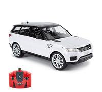 CMJ RC Cars Voiture télécommandée Range Rover Sport sous Licence Officielle en Lampe de Travail à l'échelle 1: 14 2,4 GHz, Blanc