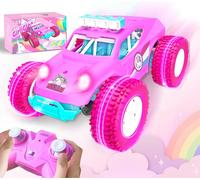 Voiture Télécommandée Enfant Fille,1/18 Licorne Led 20km/H Voiture Telecommandé Avec 2 Piles,Jouet Fille 5 6 7 8 9 10 Ans,Cadeau D¿Anniversaire 5-14 Ans,Licorne Jouet