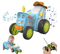 Voiture Télécommandée Enfant, Voiture de cascade sautante avec lumières et musique, Tracteur Stunt Car télécommandée, 360°Rotation, cadeaux de fête pour garçons et filles de 3 à 12 ans (blue)