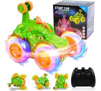 Voiture Télécommandée Enfant,Voiture Rc Tout Terrain,360°Rotation Rc Car,Lumières Led,Cadeaux De Noël Enfants,Araignée Y Dinosaure Thème,Jeux Cadeau Garcon 3 5 6-10 Ans (Dinosaure)