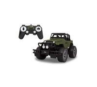 Jamara Jeep Wrangler Rubicon 1:14 – Voiture RC 2,4 GHz 9 km/h, Lumières Avant/Arrière, Vert Olive