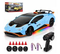 Voiture Télécommandée Lamborghini Huracán STO, Échelle 1:24 Officiellement Licenciée, 25 km/h Drift RC avec Lumière LED