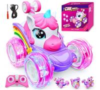 Voiture Télécommandée Licorne 4WD avec Lumières LED - Cascade 360° Rechargeable USB - Jouet Fille 3+ Ans Cadeau