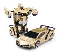 Voiture télécommandée or 22x15x9cm jouet transformateur robot télécommandé transformable transformation - Onwind - intelligente té