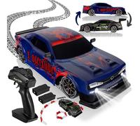 OVERMAX X-OVERSLIDE Voiture RC Drift Télécommandée, Voiture pour Enfants 8+, 1:16, 20 km/h Portée jusqu'à 80 m, 4WD, 2 Batteries 500 mAh, Roues et Obstacles, Boîtier Supplémentaire