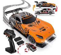 OVERMAX X-TIREBURNER Voiture RC Drift Télécommandée, Voiture pour Enfants 8+, 1:16, 20 km/h Portée jusqu'à 80 m, 4WD, 2 Batteries 500 mAh, Roues et Obstacles, Boîtier Supplémentaire