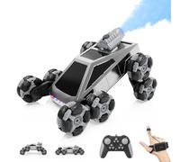 Voiture Télécommandée RC Cascade 8 Roues, Véhicule Tout-Terrain avec Télécommande & Contrôle Gestuel, Lumières LED, Musique, Pulvérisation, Jouet pour Enfants 5-11 Ans, Cadeau Anniversaire Noël
