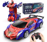 Voiture Télécommandée Robot, Transformable RC Spider Car Radiocommande Jouet Enfant Fille Garcon 3 4 5 6 7 8 9 10 Ans Jeux Cadeau Anniversaire Noël, Voiture Téléguidée de Course 1:18 Modèle Véhicule