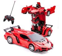 Voiture Télécommandée Robot - Transformers - 2 en 1 - Rouge - Mixte - 3 ans et plus