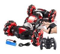 Voiture télécommandée Stunt Car Gesture Induction Off-Road Vehicle Light Music Drift-rouge Rouge G
