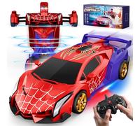 Voiture Télécommandée Transform Spider, Yeux Clignotants & Lumières Sous le Châssis, Voiture RC 2,4 GHz & Robot Rotation 360° Jouet Garçon 3 4 5 6 7 8 9 10 Ans Jeux Enfant 3-12 Ans Cadeau Anniversaire