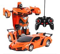 Voiture télécommandée - TRANSFORMERS - 1:18 - Orange - 360° Rotation - Électrique