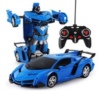 Voiture télécommandée - Transformers Robots in Disguise - Robot 2 en 1 - Bleu - Intérieur - Mixte - Enfant